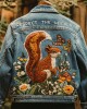 Respect The Locals Forest Squirrel Embroidered Denim Jacket Respect The Locals Forest Squirrel Embroidered Denim Jacket