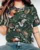 Vintage Forest Animals Printed Comfy T Shirt