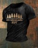 Men's Retro Save National Parks Fdt Printed Casual Crew Neck T-shirt