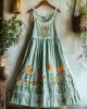 Vintage Boho Colorful Floral Lace Embroidered Art Linen Tank Dress Vintage Boho Colorful Floral Lace Embroidered Art Linen Tank Dress