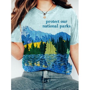 Protect Our National Park Embroidered Vintage T Shirt