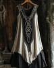 Tribal Celtic Embroidery Patchwork Art Linen Tank Dress Tribal Celtic Embroidery Patchwork Art Linen Tank Dress