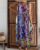Vintage Boho Floral Embroidered Linen Tank Dress Vintage Boho Floral Embroidered Linen Tank Dress