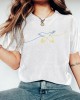 Women's Ukrainian Peace Dove Print Short Sleeve T-shirt Women's Ukrainian Peace Dove Print Short Sleeve T-shirt