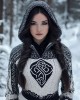 Women's Vintage Jacquard Comfort Knit Hooded Sweater Women's Vintage Jacquard Comfort Knit Hooded Sweater
