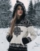 Vintage Viking Compass Celtic Cozy Chunky Hooded Cardigan Vintage Viking Compass Celtic Cozy Chunky Hooded Cardigan