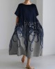 Ocean Octopus Japanese Art Linen Blend Casual Dress Ocean Octopus Japanese Art Linen Blend Casual Dress