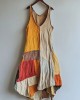 Vintage Patchwork Art Linen Blend Midi Dress Vintage Patchwork Art Linen Blend Midi Dress