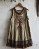 Women's Viking Tree Of Life Celtic Knot Pattern Art Linen Sleeveless Top Women's Viking Tree Of Life Celtic Knot Pattern Art Linen Sleeveless Top