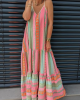 Vintage Geometric Color Block Bohemian Patchwork Sleeveless Colorful Dress Vintage Geometric Color Block Bohemian Patchwork Sleeveless Colorful Dress