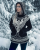 Women's Viking Tribal Celtic Chunky Knit Hooded Sweater Women's Viking Tribal Celtic Chunky Knit Hooded Sweater