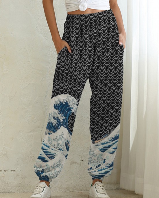 The Great Wave off Kanagawa Japanese Art Sweatpants The Great Wave off Kanagawa Japanese Art Sweatpants