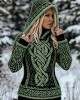 Women's Viking Style Knitted Jacquard Hooded Sweater