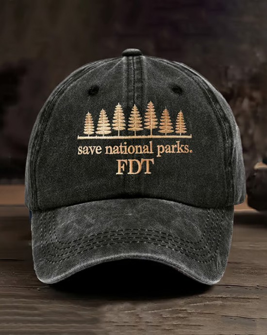 Retro Save National Parks Fdt Printed Baseball Cap Retro Save National Parks Fdt Printed Baseball Cap