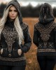 Vintage Viking Vegvisir Celtic Jacquard Hooded Sweater Vintage Viking Vegvisir Celtic Jacquard Hooded Sweater
