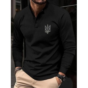 Men's I Santd With Ukr Logo Print Polo Shirt