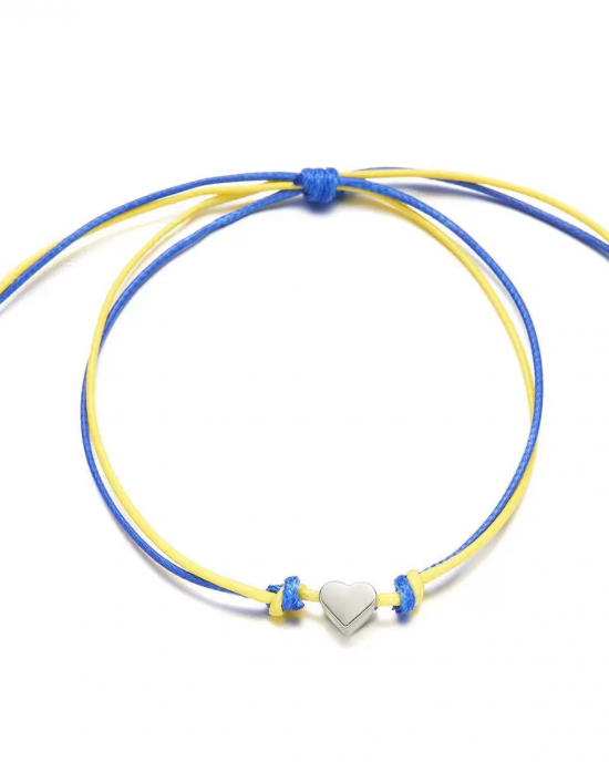 We Stand Together Ukrainian Heart Inspired Braided Bracelet We Stand Together Ukrainian Heart Inspired Braided Bracelet