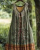 Tree Of Life Vintage Linen Vest Dress