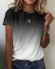 Women's Ukraine Gradient Art Print Round Neck T-shirt