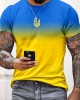 Men's Ukraine Gradient Printed Short Sleeve T-shirt Men's Ukraine Gradient Printed Short Sleeve T-shirt