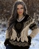 Women's Viking Rune Knit Jacquard V-neck Sweater
