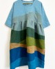 Blue Tone Landscape Colorblock Linen Dress Blue Tone Landscape Colorblock Linen Dress