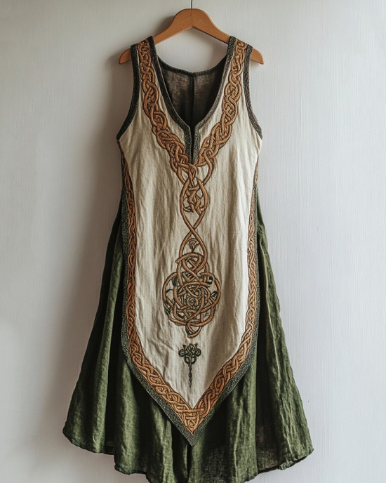 Tribal Viking Celtic Knot Art Linen Tank Dress Tribal Viking Celtic Knot Art Linen Tank Dress