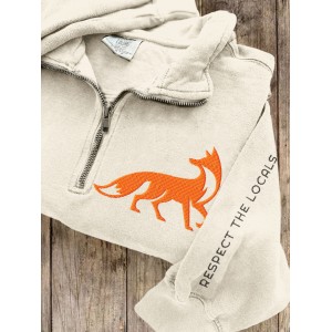 Respect The Locals Fox Embroidered Cozy Sweatshirt