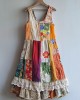 Floral Pattern Lace Patchwork Linen Blend Dress Floral Pattern Lace Patchwork Linen Blend Dress