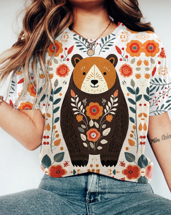 Respect The Locals Bear Art Print Women's T-shirt Respect The Locals Bear Art Print Women's T-shirt