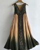 Vintage Celtic Contrast Forest Gradient Flowy Linen Dress Vintage Celtic Contrast Forest Gradient Flowy Linen Dress