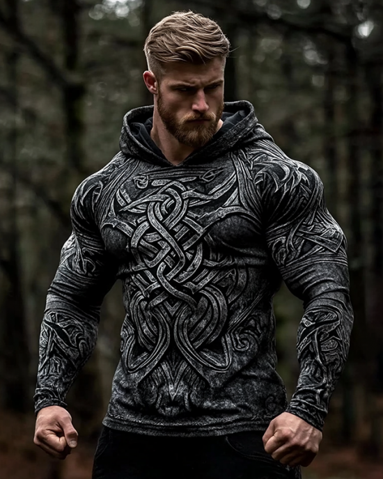 Men's Vintage Viking Celtic Patterns Art Cotton Blend Hoodie Men's Vintage Viking Celtic Patterns Art Cotton Blend Hoodie