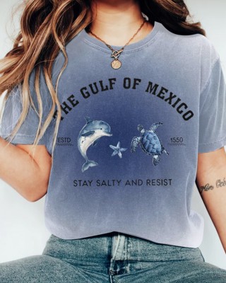 Gulf Of Mexico In Gradient Vintage Women's Washed T-shirt