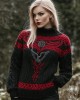 Raven Viking Vegvisir Embroidered Celtic Contrast Cozy Chunky Sweater Raven Viking Vegvisir Embroidered Celtic Contrast Cozy Chunky Sweater