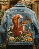 Respect The Locals Forest Squirrel Embroidered Denim Jacket Respect The Locals Forest Squirrel Embroidered Denim Jacket