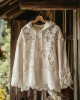 Women's Retro Floral Lace Embroidery Patchwork Art Hoodie