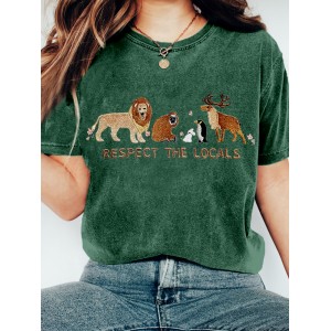 Respect The Locals Embroidered Vintage Cozy T Shirt