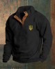 Men's Ukraine Print Stand Collar Button Sweatshirt Men's Ukraine Print Stand Collar Button Sweatshirt
