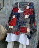 Japanese Sashiko Art Stitched Linen Blend Tunic Japanese Sashiko Art Stitched Linen Blend Tunic