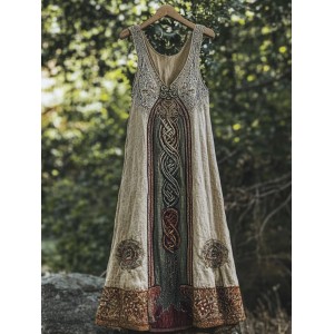 Vintage Celtic Myths Linen Tank Dress