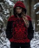 Viking Wolf Inspired Celtic Jacquard Cozy Hooded Sweater Viking Wolf Inspired Celtic Jacquard Cozy Hooded Sweater