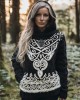 Vintage Viking Vegvisir Embroidered Celtic Cozy Chunky Hooded Sweater Vintage Viking Vegvisir Embroidered Celtic Cozy Chunky Hooded Sweater