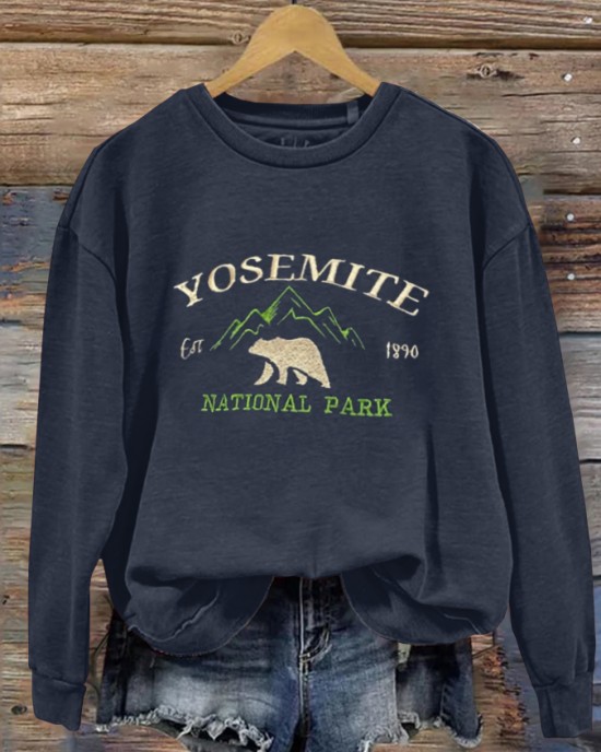 Yosemite National Park Embroidered Cozy Sweatshirt Yosemite National Park Embroidered Cozy Sweatshirt