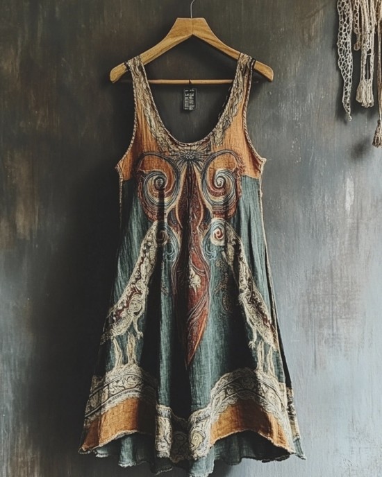 Viking Vintage Totem Women's Linen Tank Dress