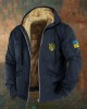 Men Support Ukrainian Trident Symbol Zipper Hoodie Men Support Ukrainian Trident Symbol Zipper Hoodie