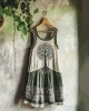 Vintage Tribal Celtic Knot Life Of Tree Patchwork Art Linen Tank Dress