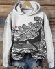Whale & Waves Ancient Japanese Art Cozy Hoodie Whale & Waves Ancient Japanese Art Cozy Hoodie