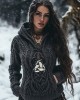 Women's Viking Tribal Witch Inspired Chunky Knit Hooded Sweater Women's Viking Tribal Witch Inspired Chunky Knit Hooded Sweater