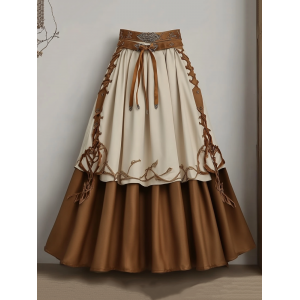 Women's Vintage Viking Rune Cotton And Linen Casual Skirt