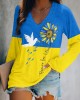 Women's Peace For Ukraine V-neck T-shirt Women's Peace For Ukraine V-neck T-shirt